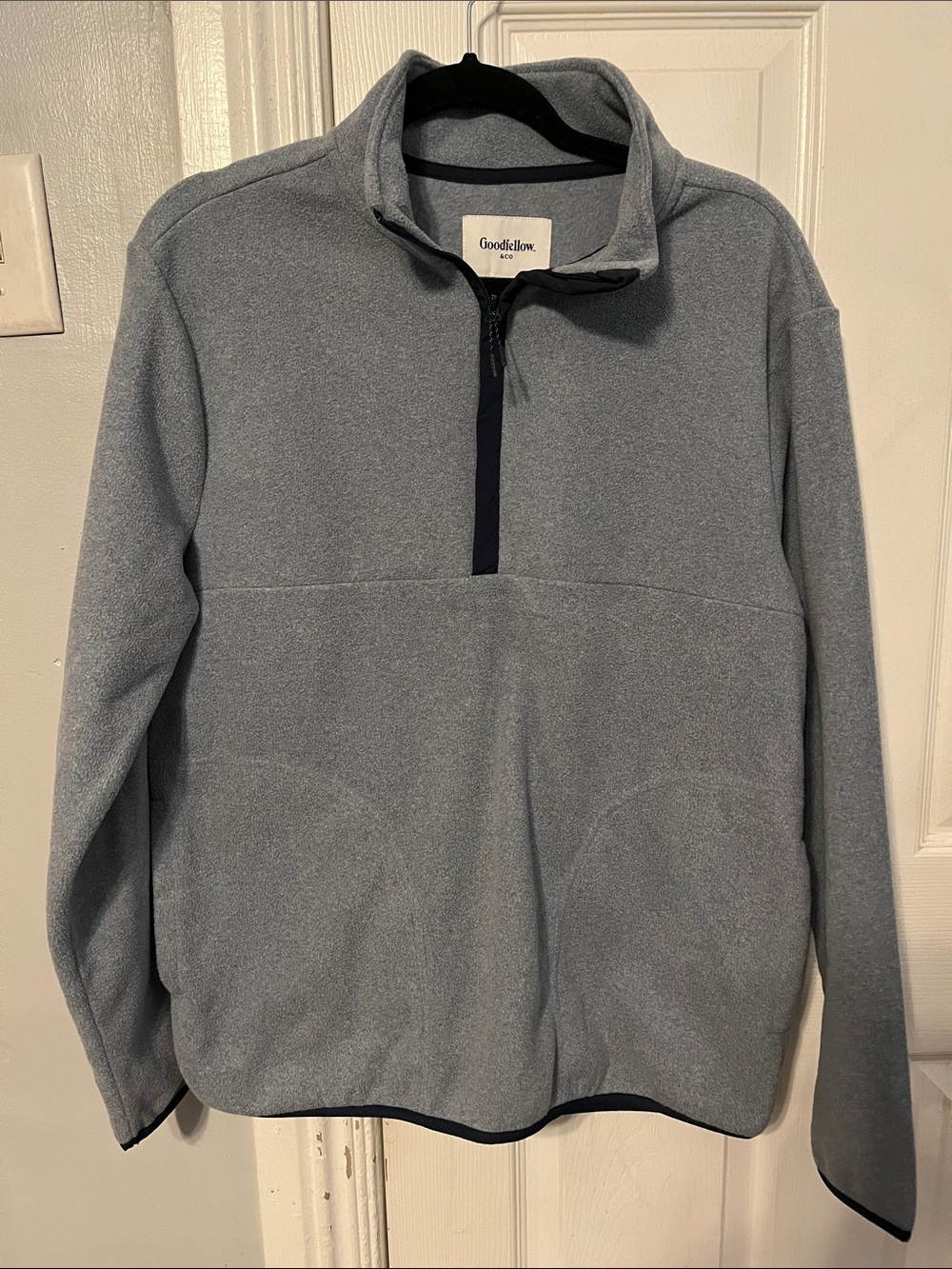Goodfellow & Co Men's Light Blue Gray Quarter-Zip Fleece Pullover